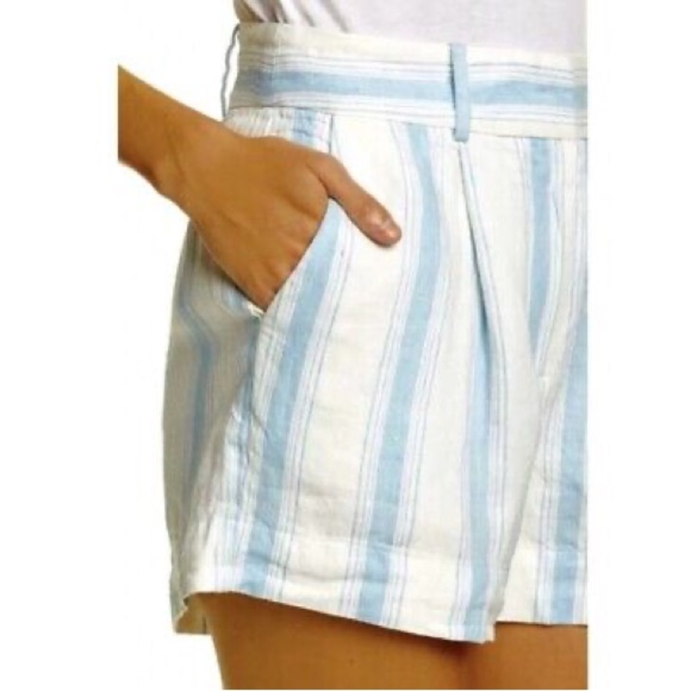 FRAME Striped‎ Linen Shorts